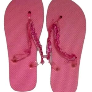 BEADED FLIP FLOPS Womans Size 7 Pink NWT